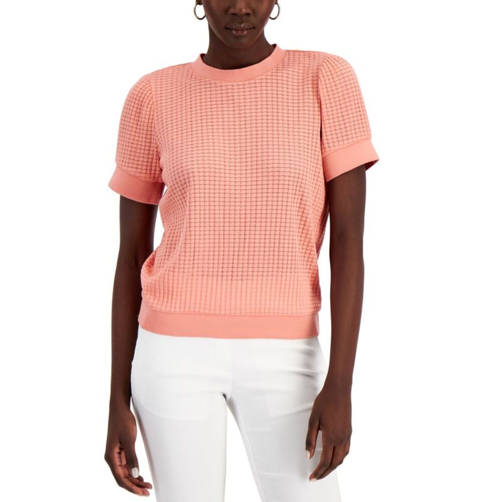 Alfani Textured Short Sleeve Top